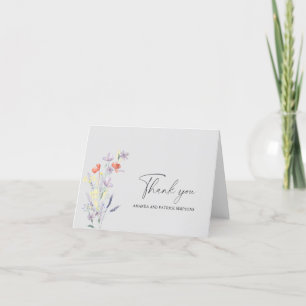 Boho Floral Wedding Thank You Card