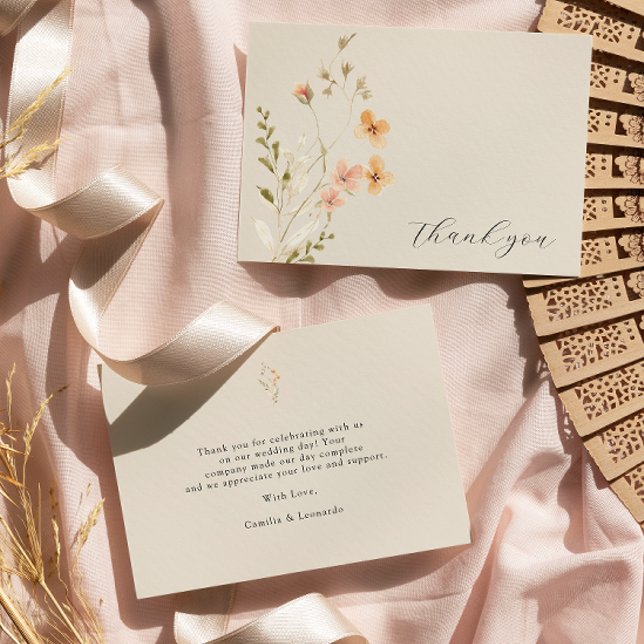 Boho Floral Wedding Thank You Card (Creator Uploaded)