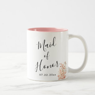 Boho Floral Wedding Two-Tone Coffee Mug
