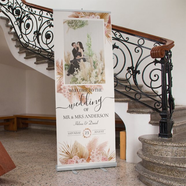 Boho floral Wedding Welcome Retractable Banner (Creator Uploaded)