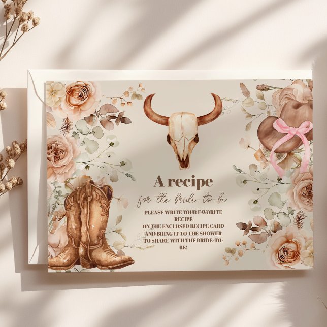 Boho Floral Western Bridal Shower Enclosure Card (Creator Uploaded)