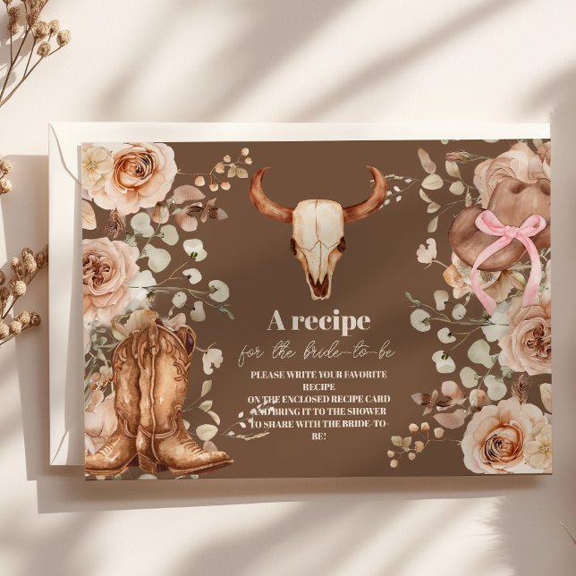 Boho Floral Western Bridal Shower Enclosure Card (Creator Uploaded)