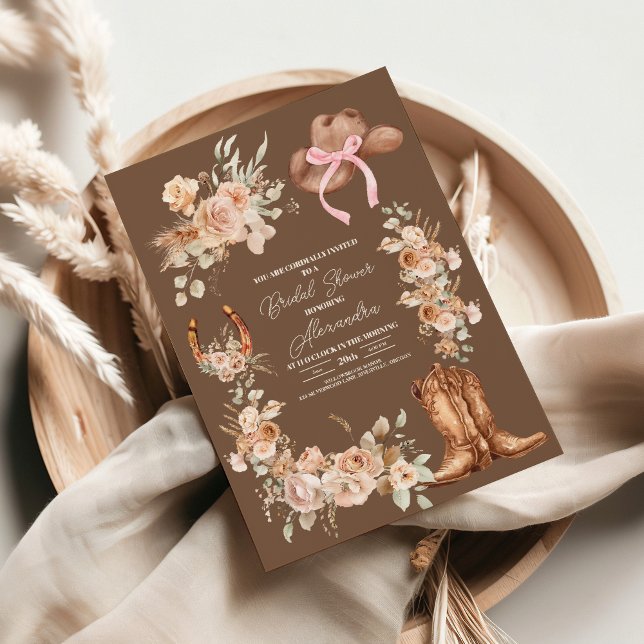 Boho Floral Western Bridal Shower Invitation (Creator Uploaded)