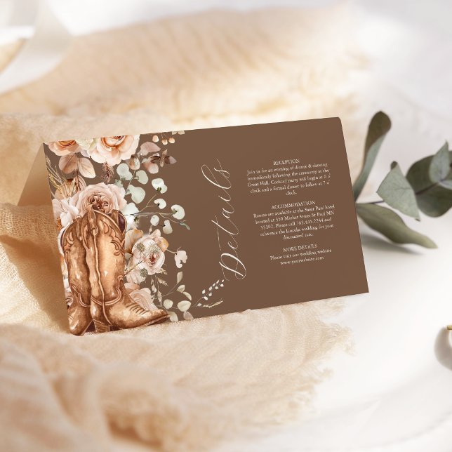 Boho Floral Western Wedding Enclosure Card (Creator Uploaded)