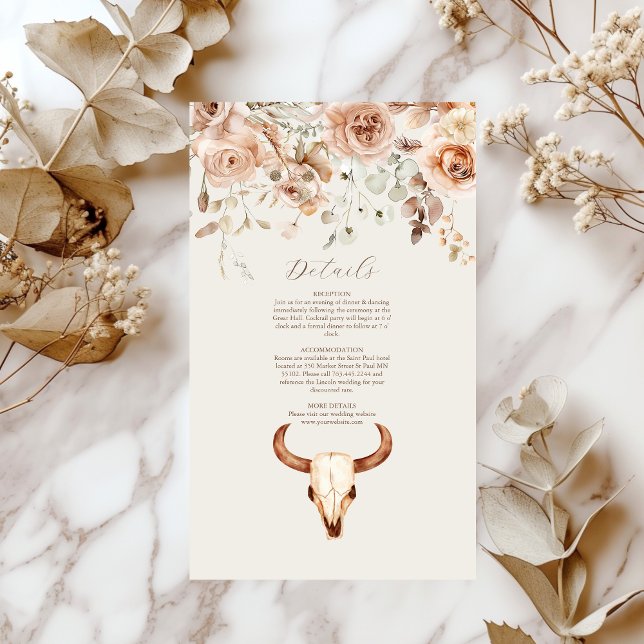 Boho Floral Western Wedding Enclosure Card (Creator Uploaded)