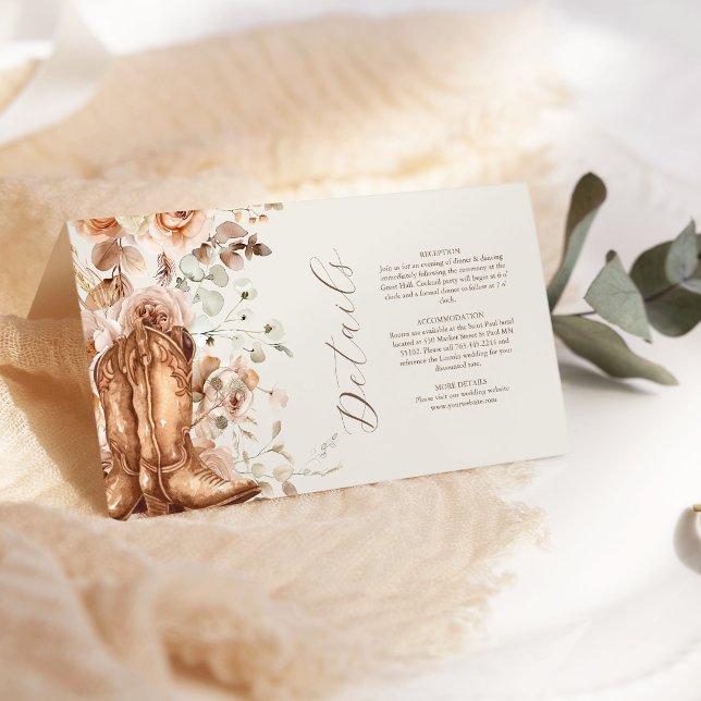 Boho Floral Western Wedding Enclosure Card (Creator Uploaded)