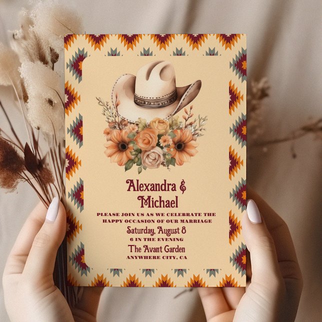 Boho Floral Western Wedding  Invitation (Creator Uploaded)