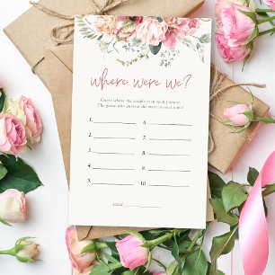 Boho Floral Where Were We Bridal Shower Game