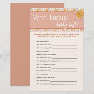 Boho Floral Who Knows Daddy Best Guessing Game