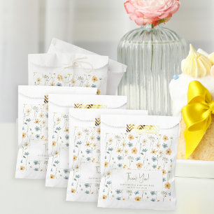 Boho floral wildflower baby shower thank you favour bags