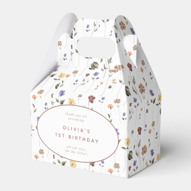 Boho Floral Wildflower |  Favour Box (Front Side)