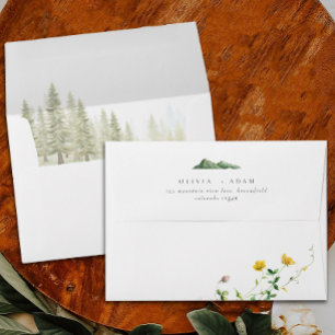Boho Floral Wildflower Forest Mountain Wedding Envelope