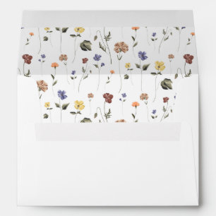 Boho Floral Wildflower   Invitation Envelope