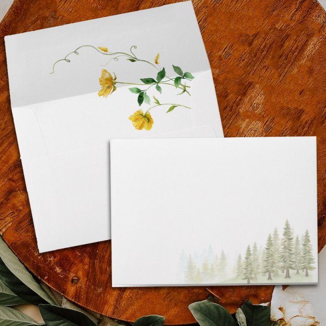 Boho Floral Wildflower Mountain Forest Wedding Envelope (Creator Uploaded)