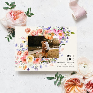 Boho Floral Wildflower Photo Save the Date