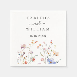 Boho Floral wildflower wedding Napkin