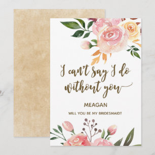 boho floral will you be my bridesmaid card