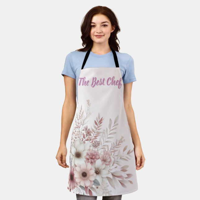 Boho floral with a blush of pink apron (Worn)