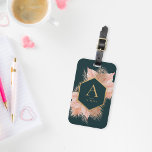 Boho Floral with Gold Frame Monogram Luggage Tag<br><div class="desc">This gorgeous luggage tag can be personalised and given as a gift or kept for yourself!</div>