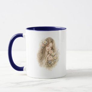 Boho Floral Woman Accent Mug