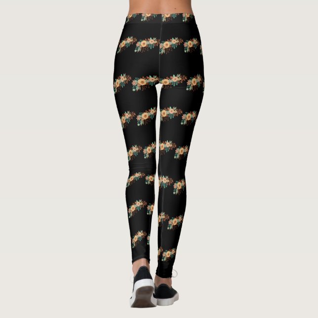 Boho Floral Women's  Leggings (Back)