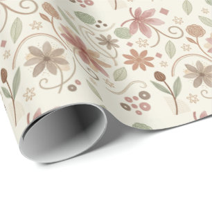 Boho Floral Wrapping Paper