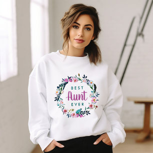 Boho Floral Wreath Best Aunt Ever Sweatshirt