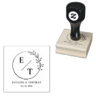 Boho floral wreath botanical wedding monogram logo