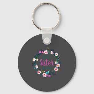 Boho Floral Wreath Sister Ever  Key Ring