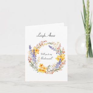 Boho Floral Wreath Wedding Party Proposal Invitation