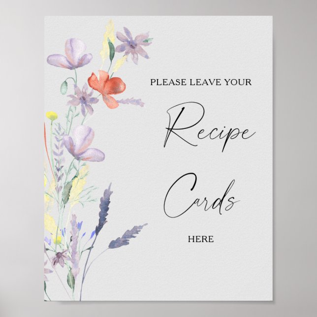 Boho floral Your recipe card here Poster (Front)