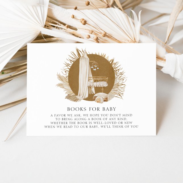 Boho Florals Baby Shower Bring A Book Enclosure Card (Creator Uploaded)