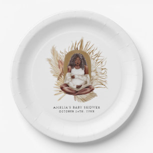 Boho Florals Baby Shower Paper Plate