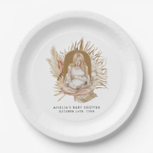 Boho Florals Baby Shower Paper Plate