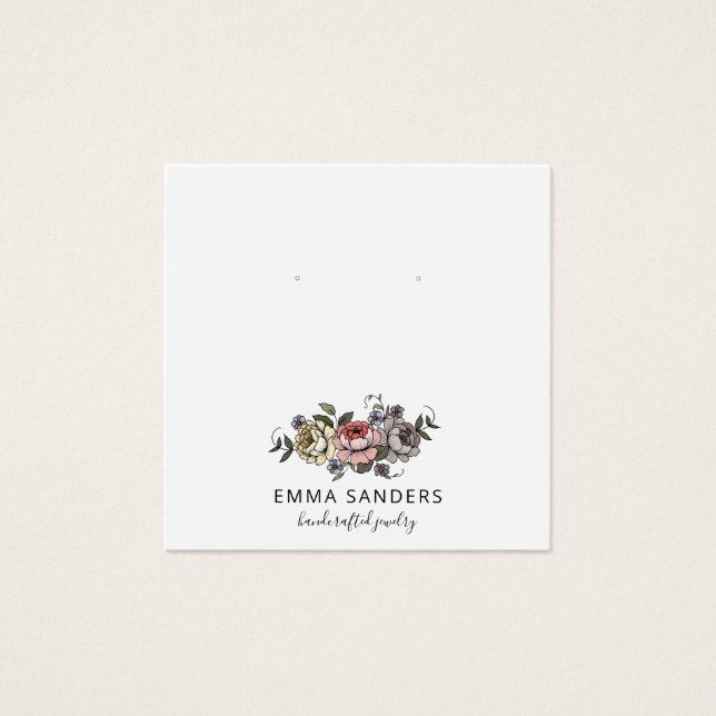 Boho Florals Earring Jewellery Display Cards (Front)