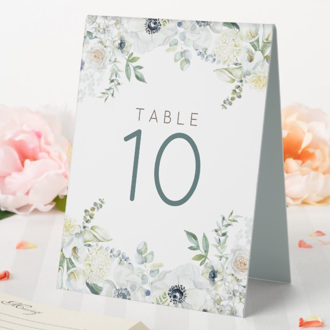 Boho Florals Eucalyptus Wedding Table Number (In SItu (Wedding))