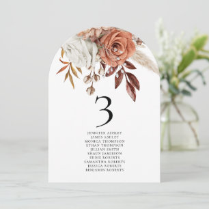 Boho Florals Guest Names QR Wedding Table Number