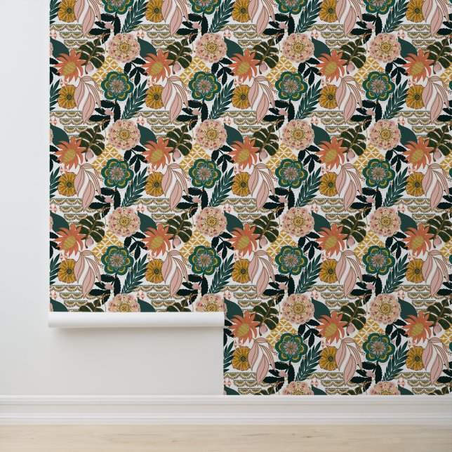 Boho Florals Leaves Wallpaper (Application)