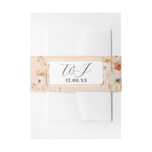 Boho Florals Wedding Cutlery Band Bohemian Invitation Belly Band