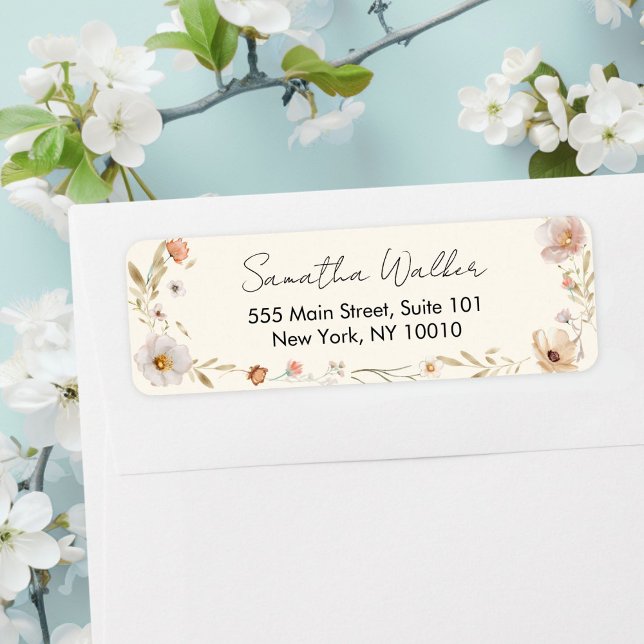 Boho Flower Baby Shower  (Boho Flower Baby Shower Custom Adress Label)