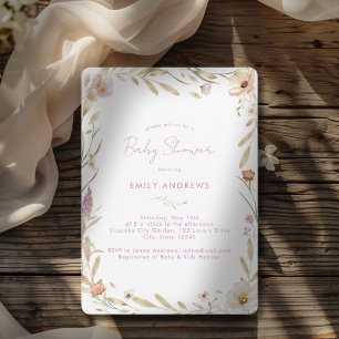 Boho Flower Baby Shower Invitation