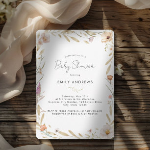 Boho Flower Baby Shower Invitation
