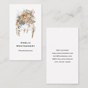 Boho Flower Bouquet and Dreamcatcher Business Card