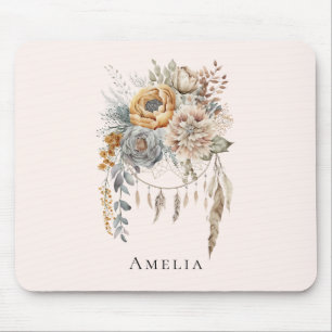 Boho Flower Bouquet and Dreamcatcher Mouse Mat