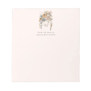 Boho Flower Bouquet and Dreamcatcher Notepad