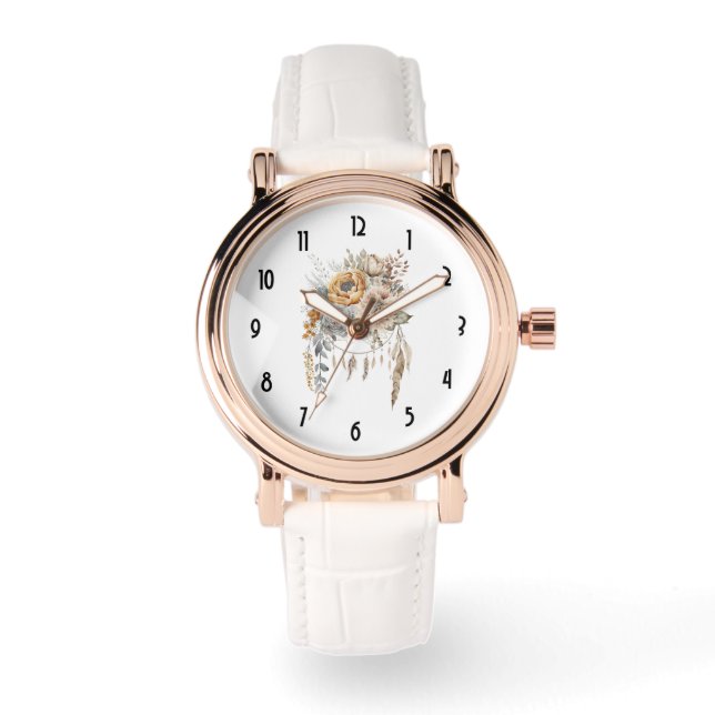 Boho Flower Bouquet and Dreamcatcher Watch (Front)