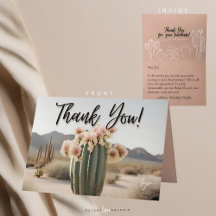 Boho | Flower Cactus | Aesthetic | Thank You Card