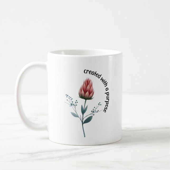 Boho Flower Christian Quote Coffee Mug (Left)