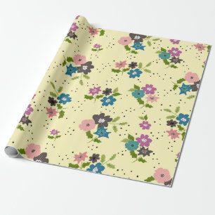 Boho Flower Clusters Wrapping Paper
