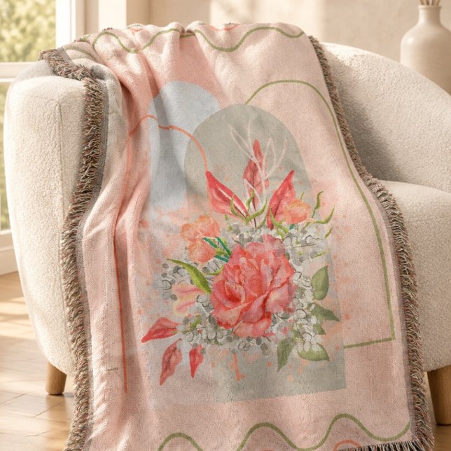 Boho Flower Design Throw Blanket (Creator Uploaded)